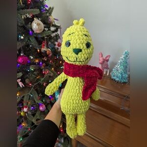 Handmade Custom Crochet Glitter Green Grinch Plush